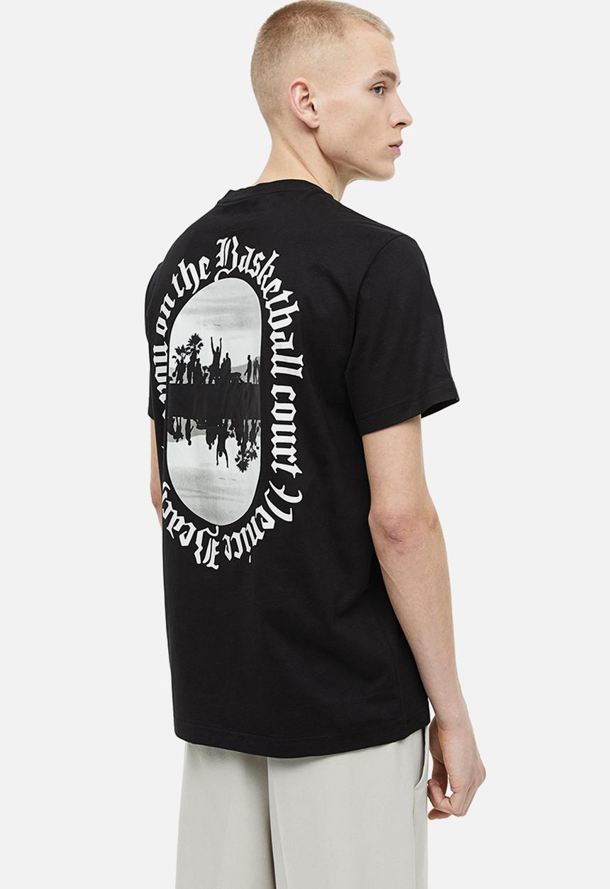 H&M - Regular fit printed t-shirt - black