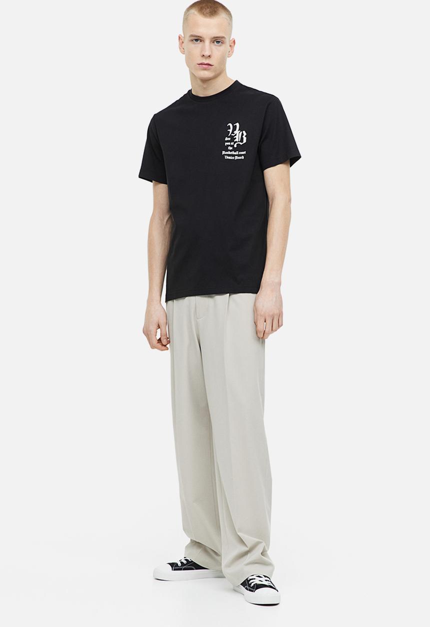 H&M - Regular fit printed t-shirt - black