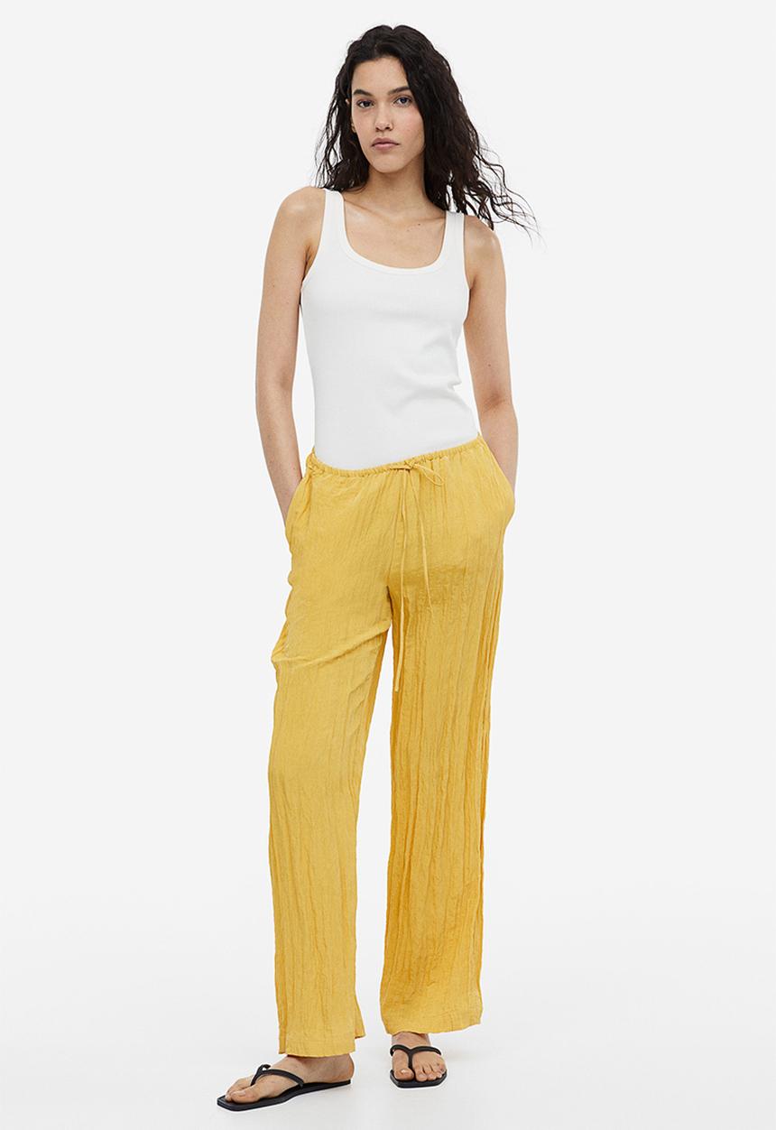 H&M - Wide pull-on trousers - yellow