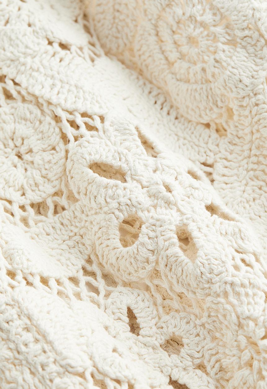 H&M - Crochet-look skirt - cream