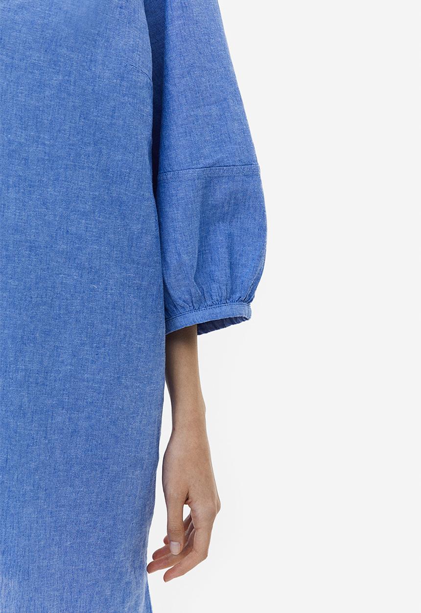 H&M - Linen-blend tunic dress - blue