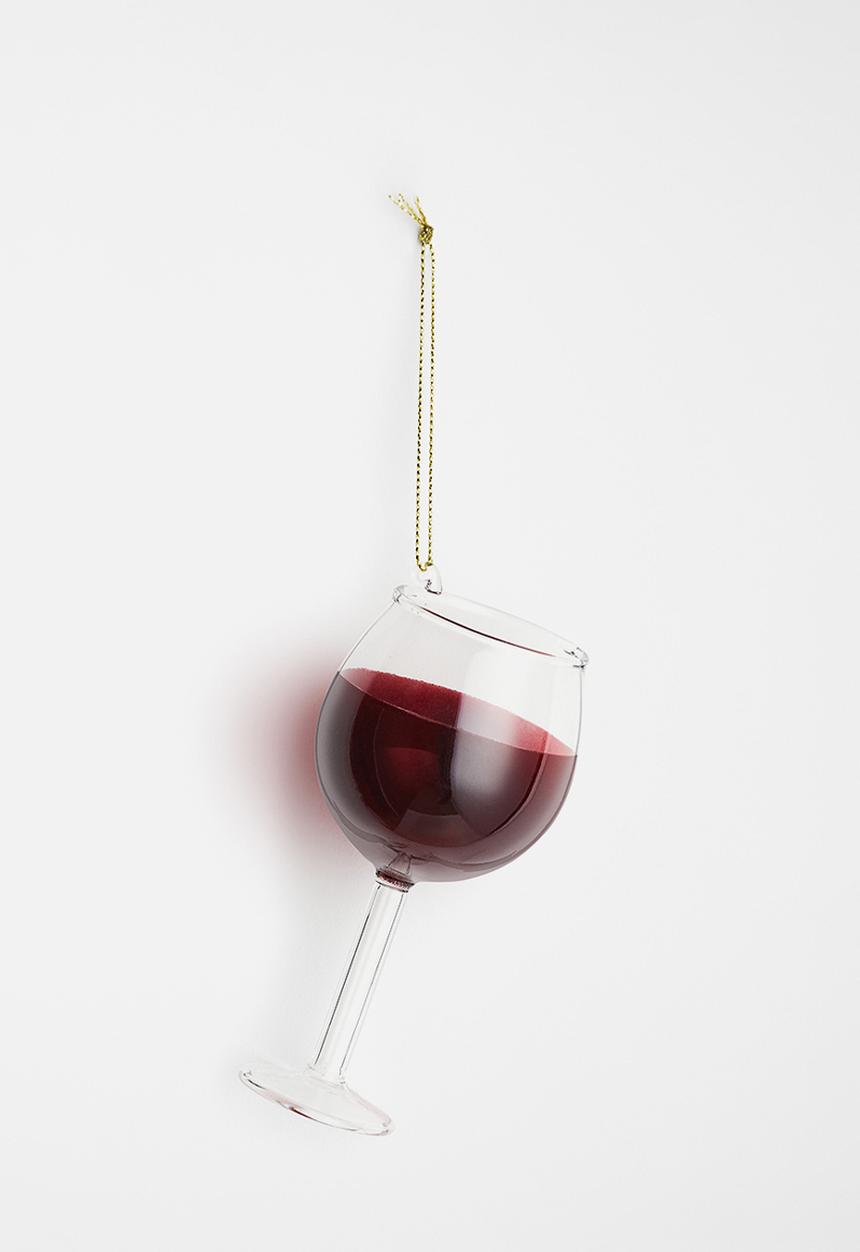 H&M - Christmas decoration - dark red wine glass