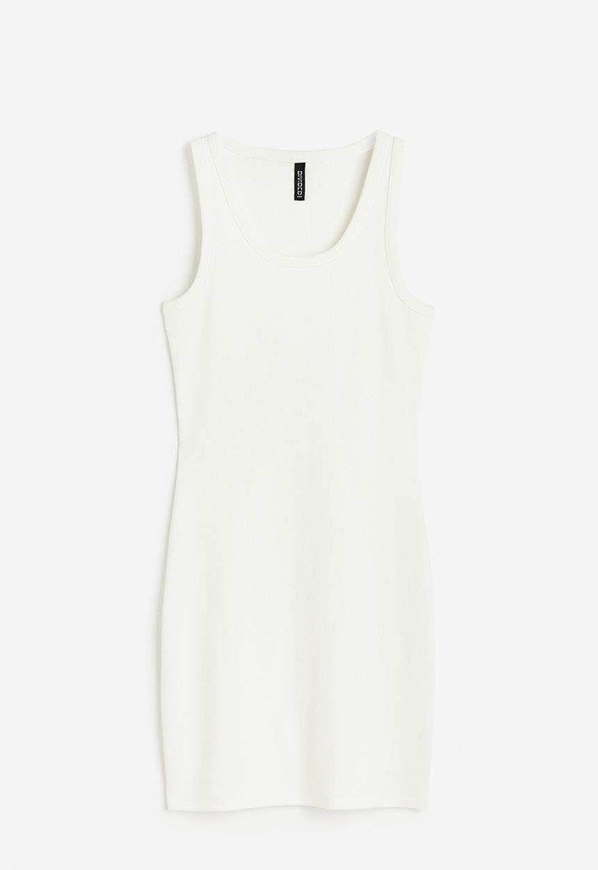H&M - Ribbed bodycon dress - cream