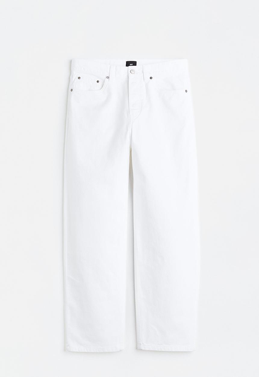 H&M - Loose fit 5-pocket twill trousers - white