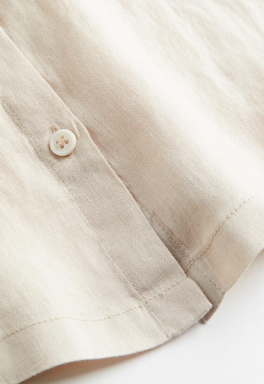 H&M - Cropped linen shirt - light beige