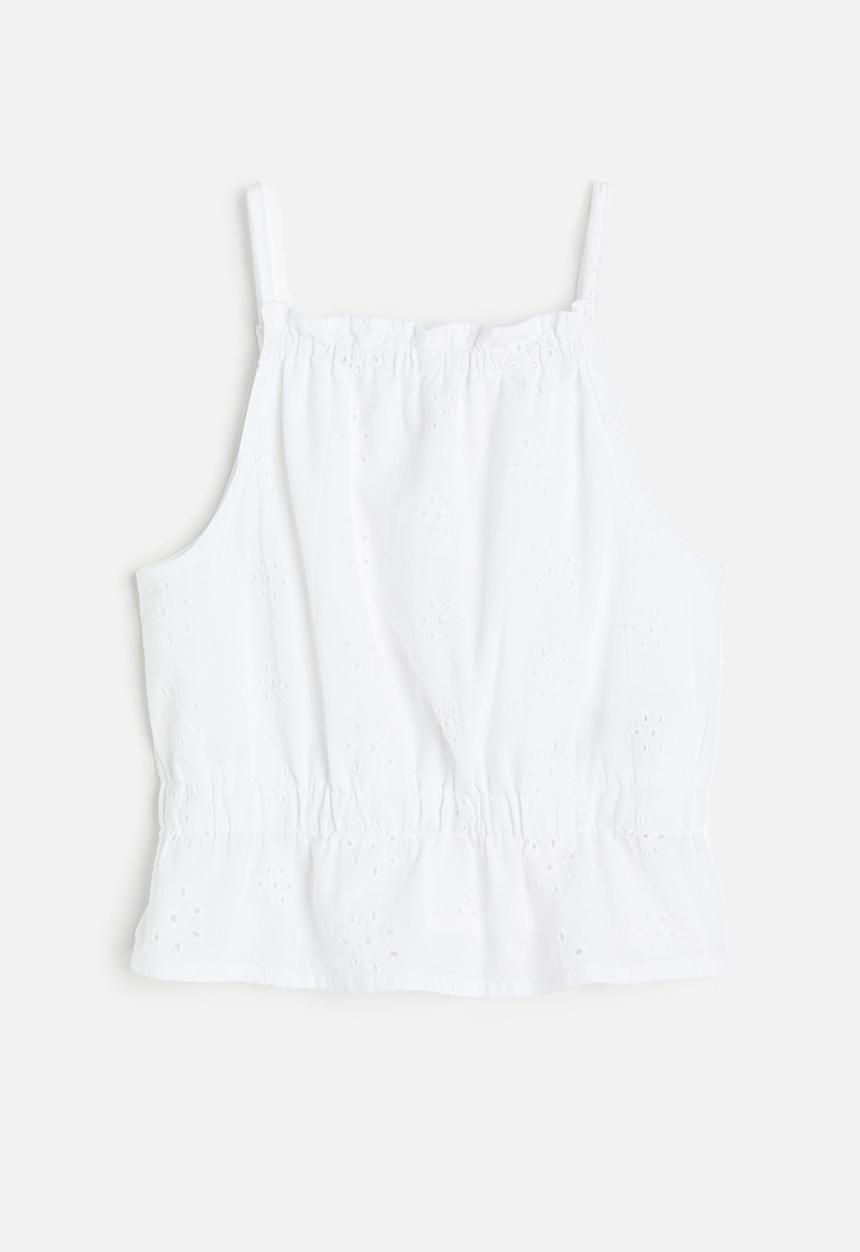 H&M - Strappy peplum top - white