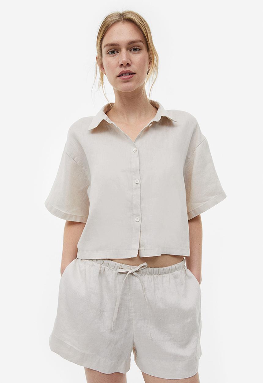 H&M - Linen shorts - light beige