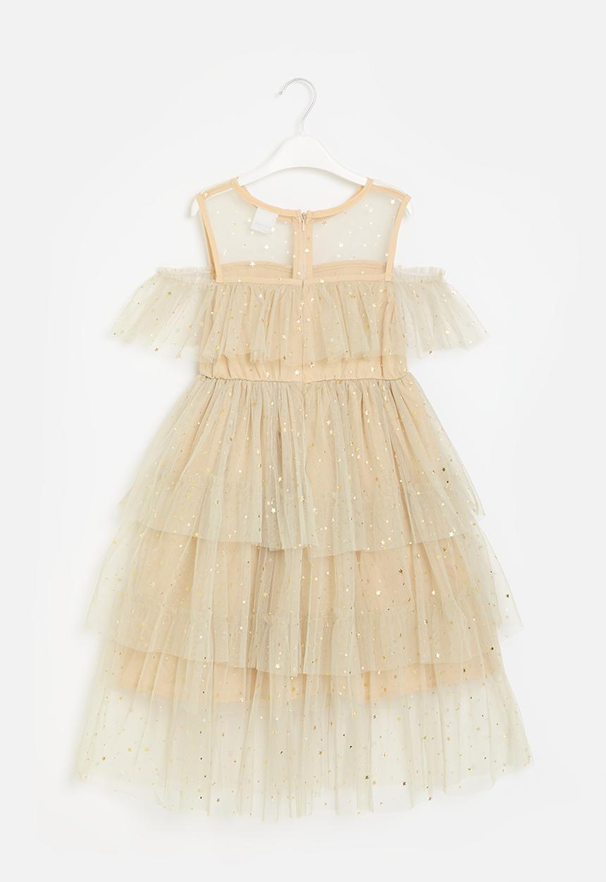Pop Candy - Polka dot mesh dress - beige
