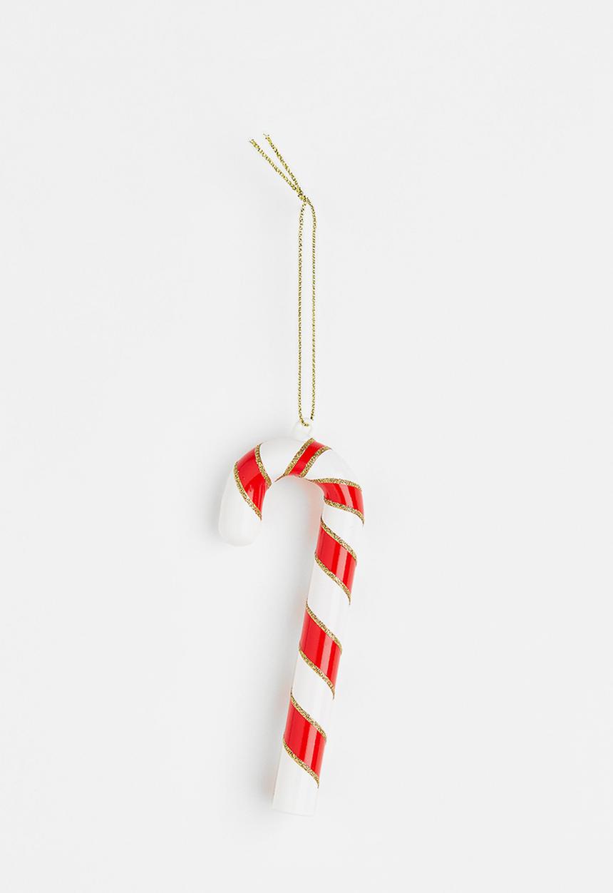 H&M - Glass christmas decoration - red striped