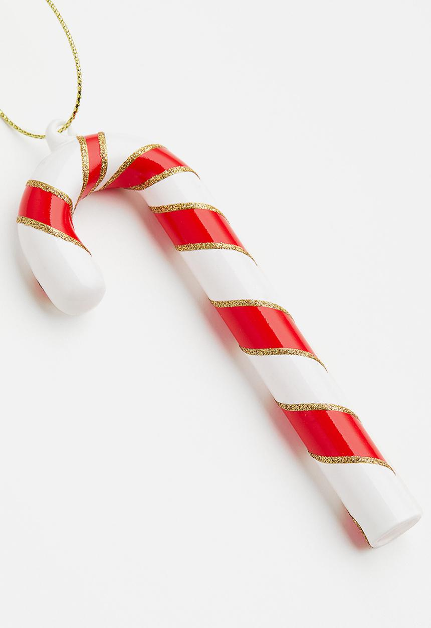 H&M - Glass christmas decoration - red striped