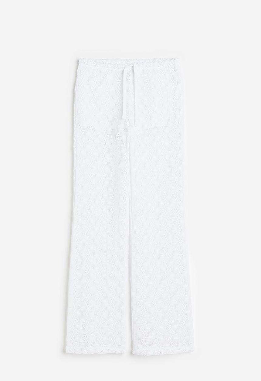 H&M - Crochet-look pull-on trousers - white