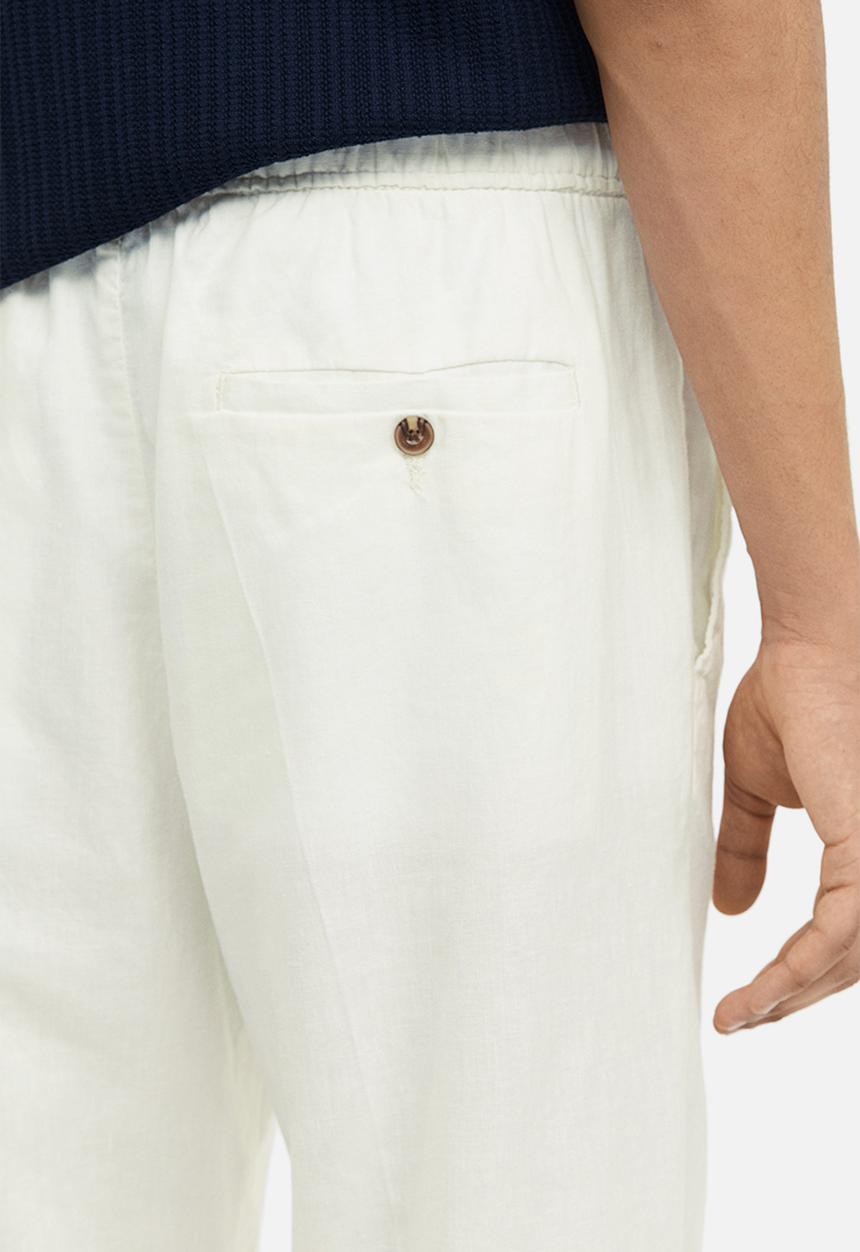 H&M - Regular fit linen-mix trousers - white