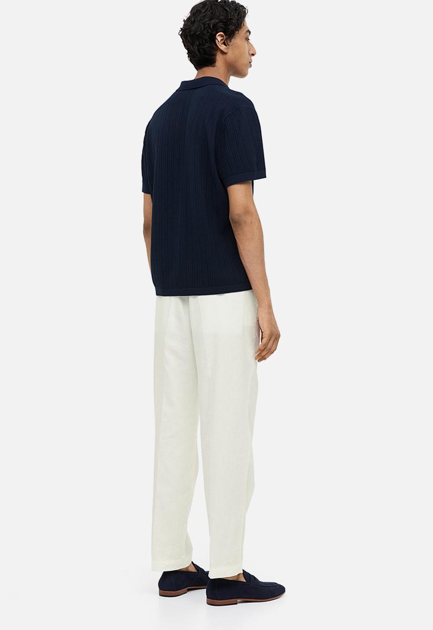 H&M - Regular fit linen-mix trousers - white