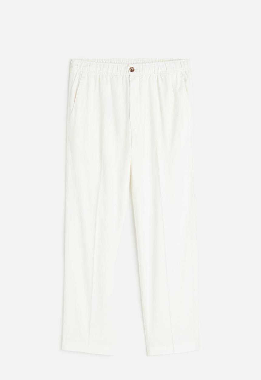 H&M - Regular fit linen-mix trousers - white