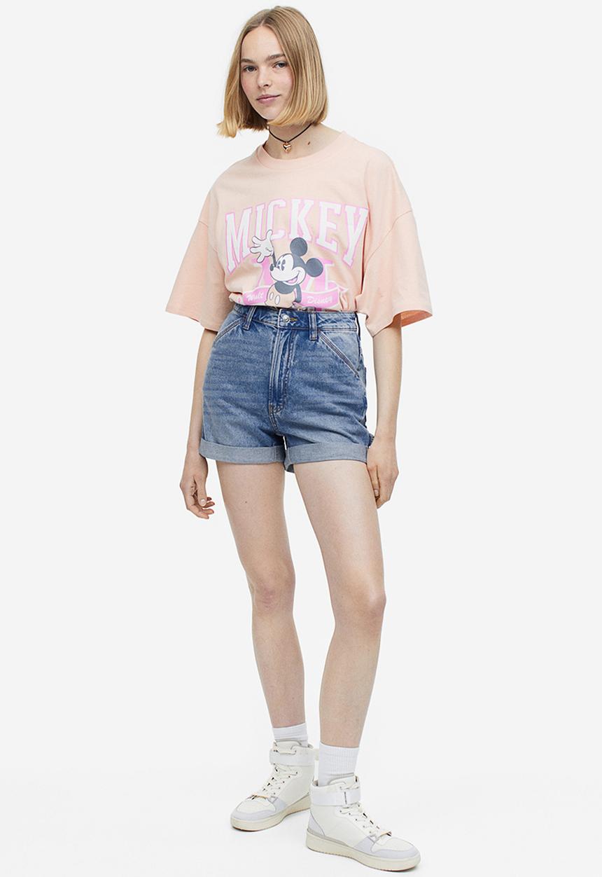 H&M - High-waisted cargo shorts - denim blue