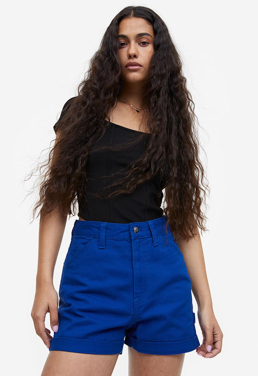 H&M - High-waisted cargo shorts - blue