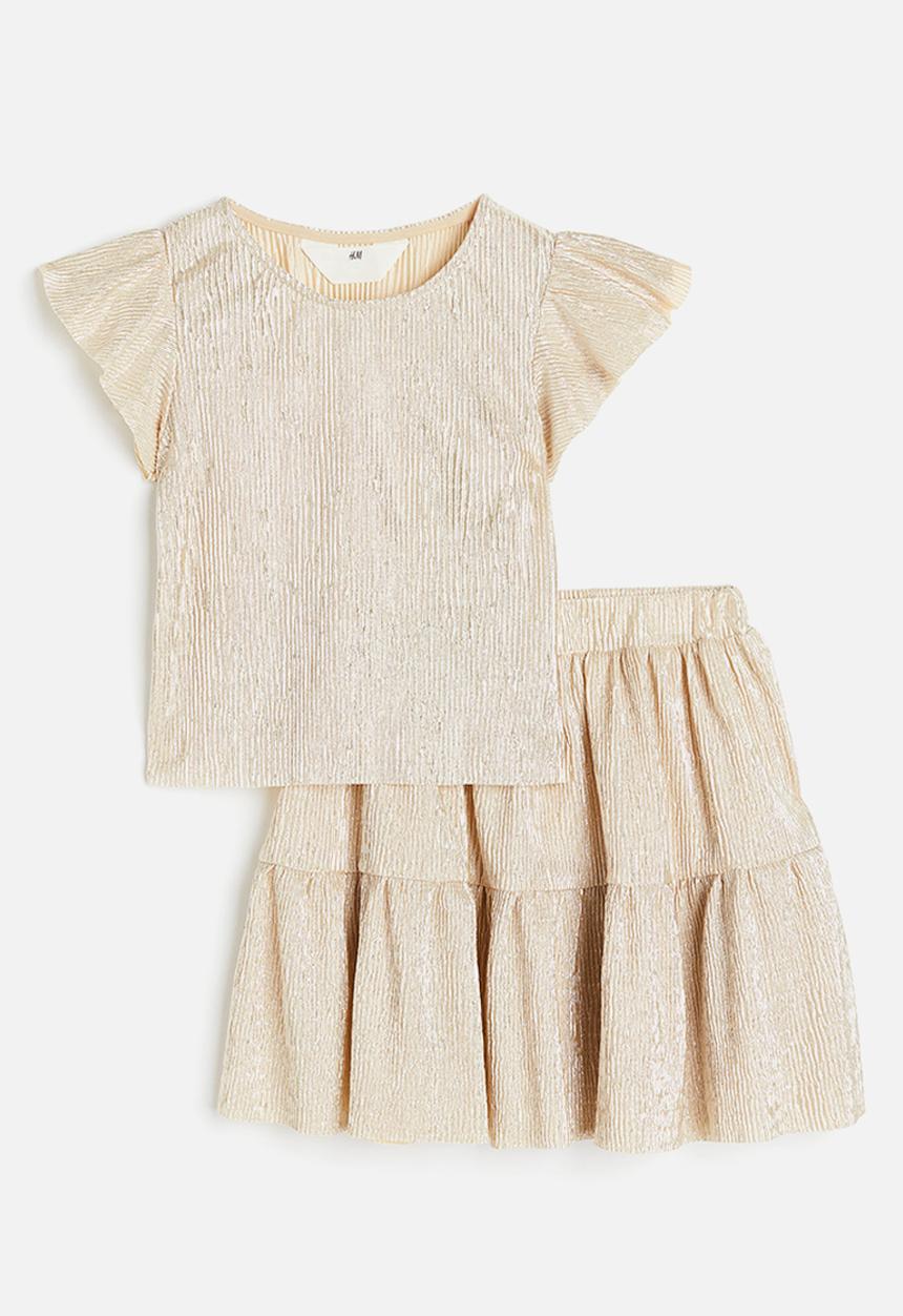 H&M - 2-piece shimmering metallic set - beige