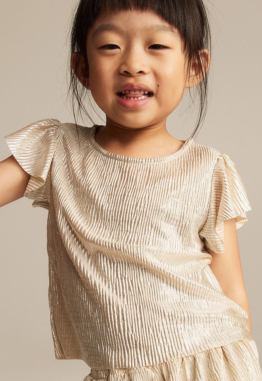 H&M - 2-piece shimmering metallic set - beige
