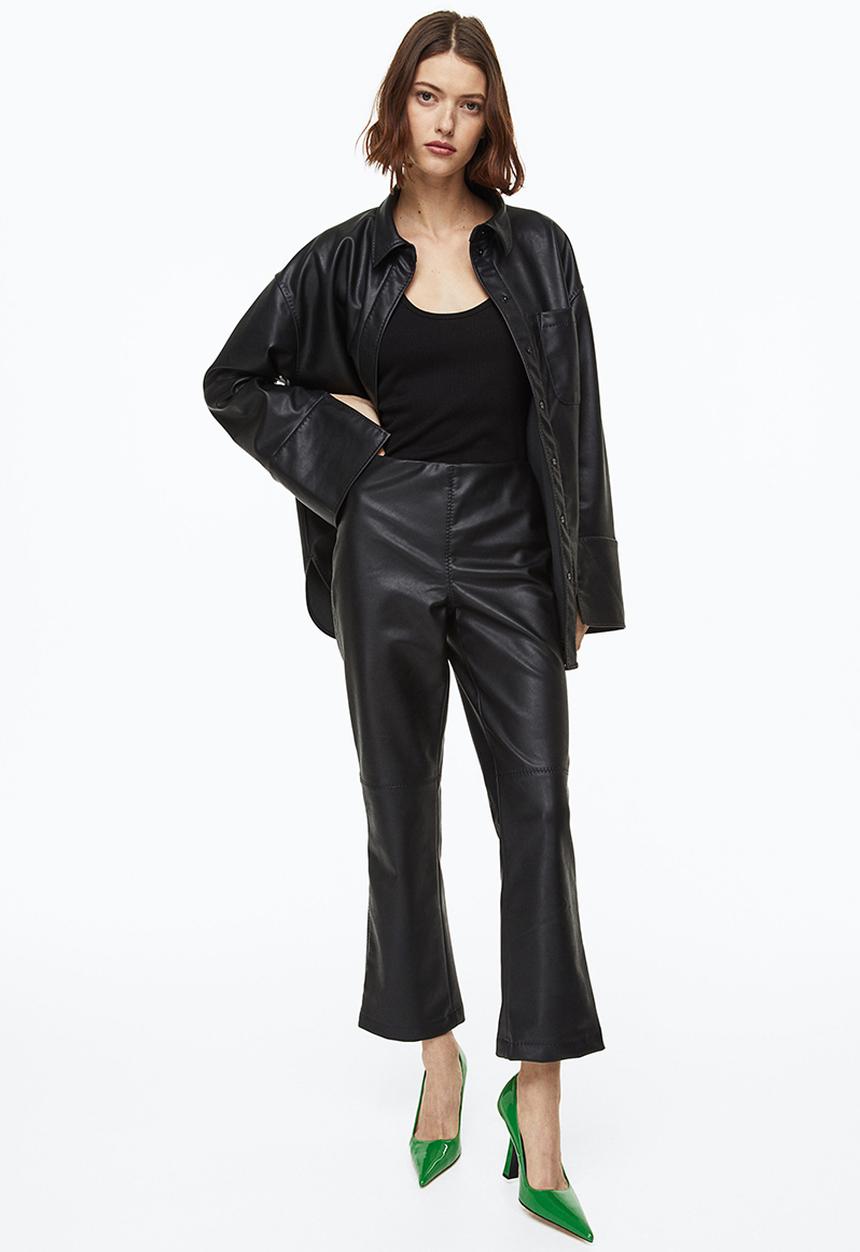 H&M - Flared trousers - black