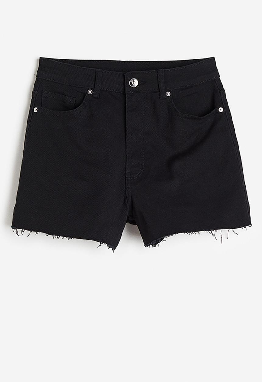 H&M - High-waisted twill shorts - black