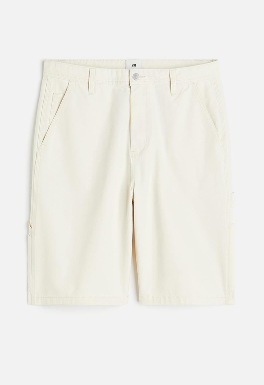 H&M - Relaxed fit worker shorts - white