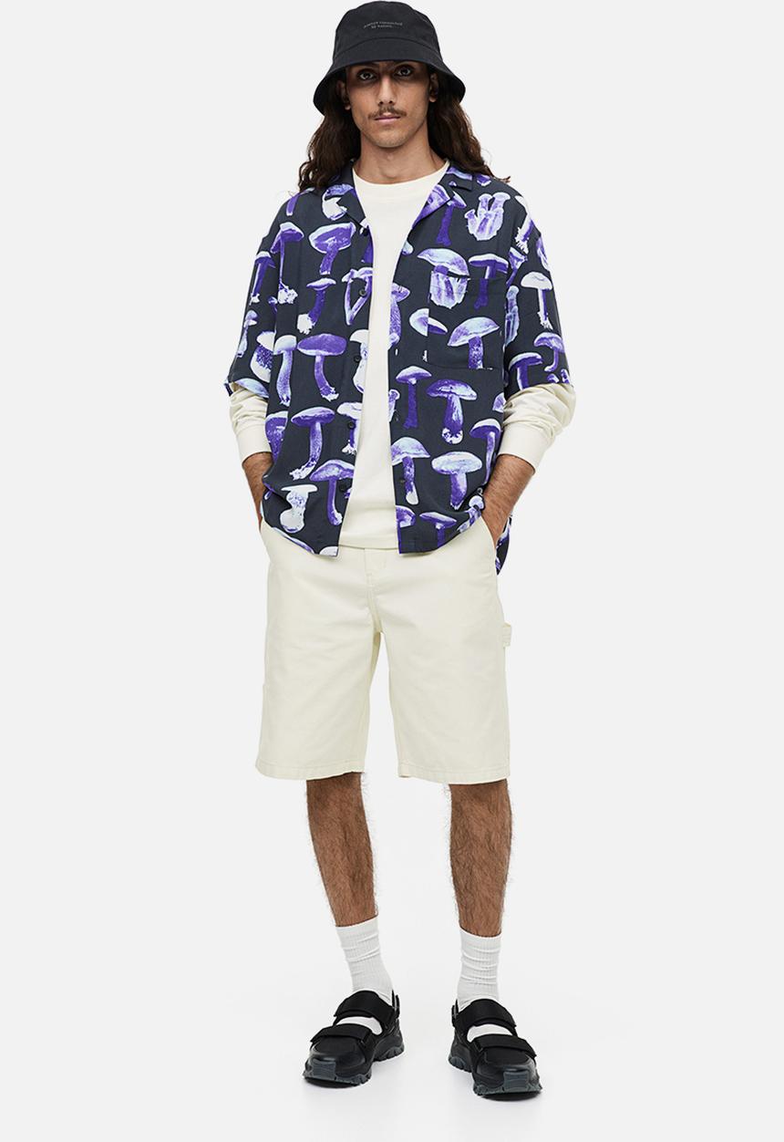 H&M - Relaxed fit worker shorts - white