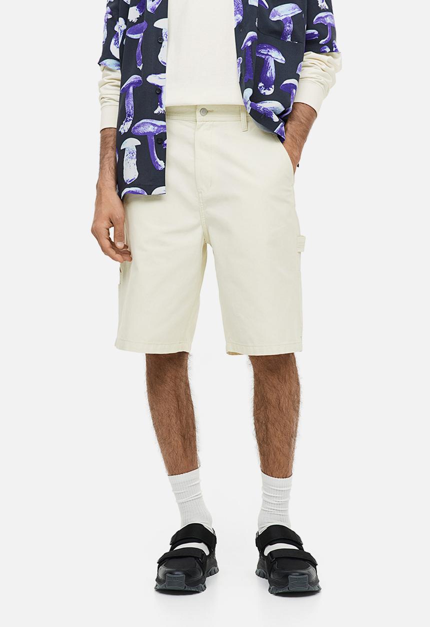 H&M - Relaxed fit worker shorts - white
