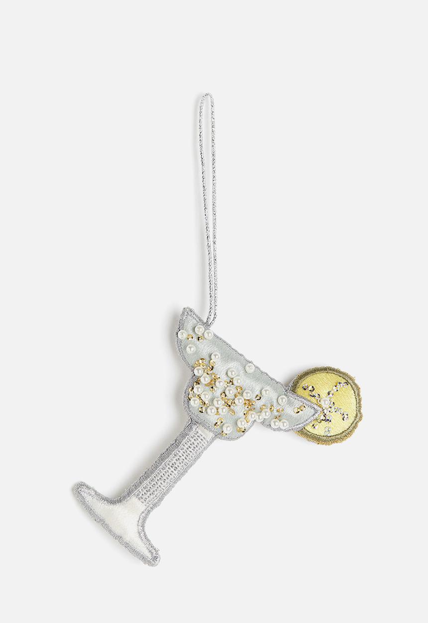 H&M - Embellished christmas tree decoration - light green cocktail glass
