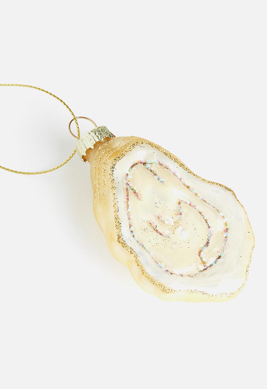 H&M - Glass christmas tree decoration - gold coloured oyster