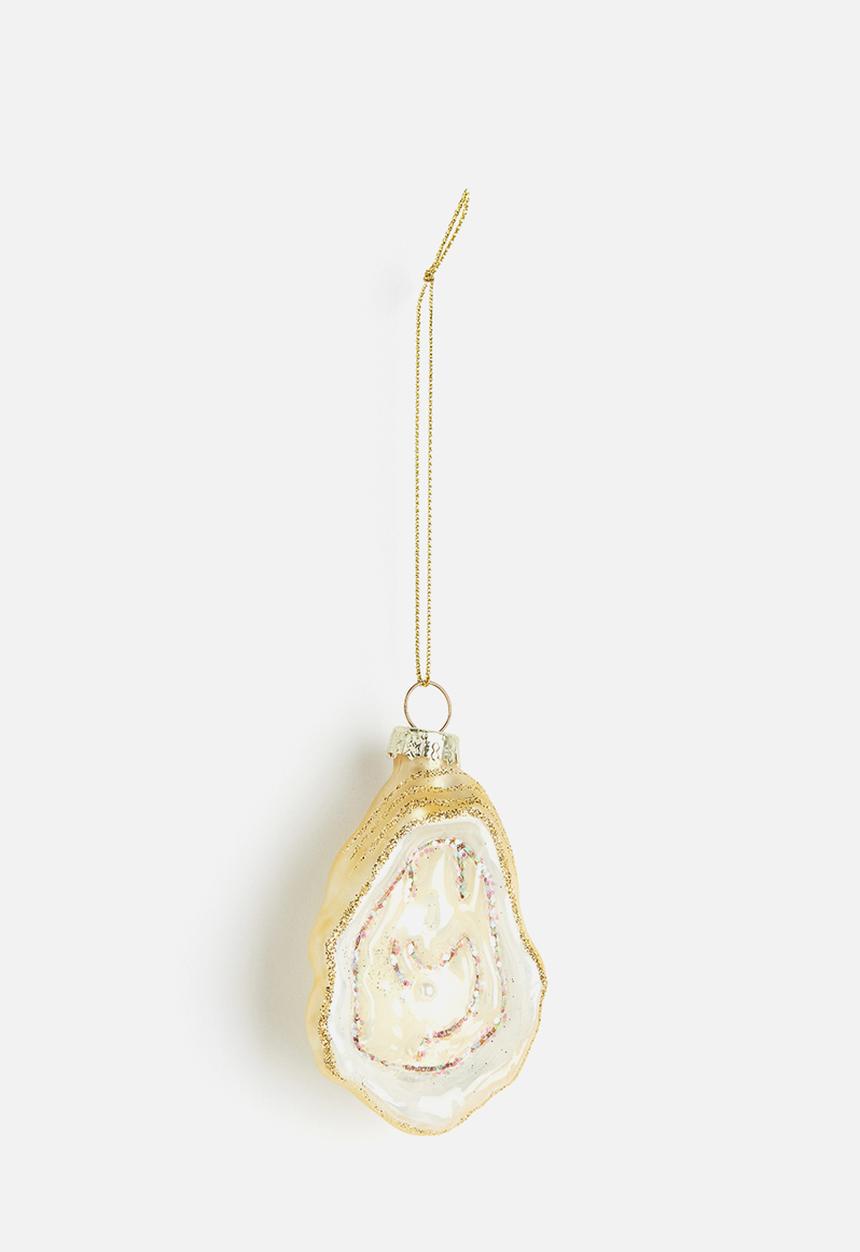H&M - Glass christmas tree decoration - gold coloured oyster