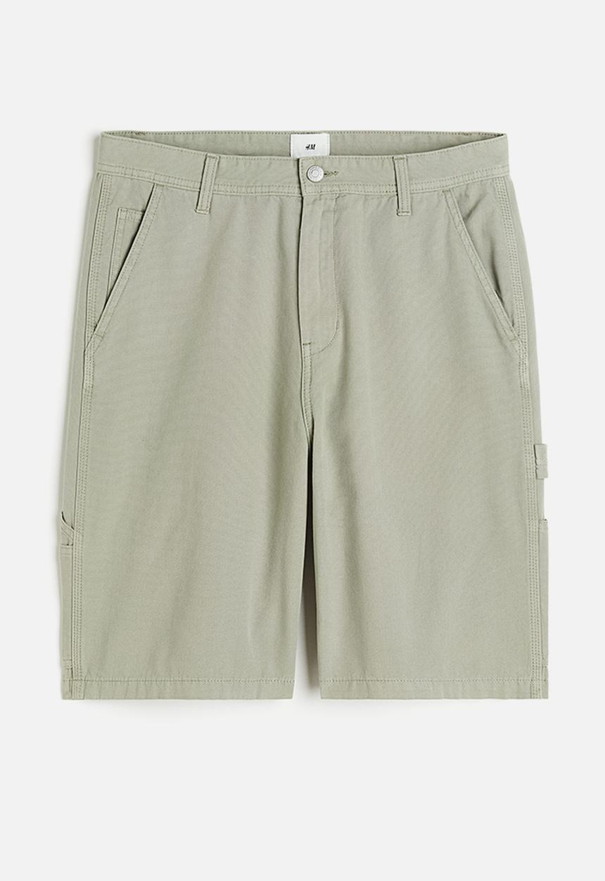 H&M - Relaxed fit worker shorts - green