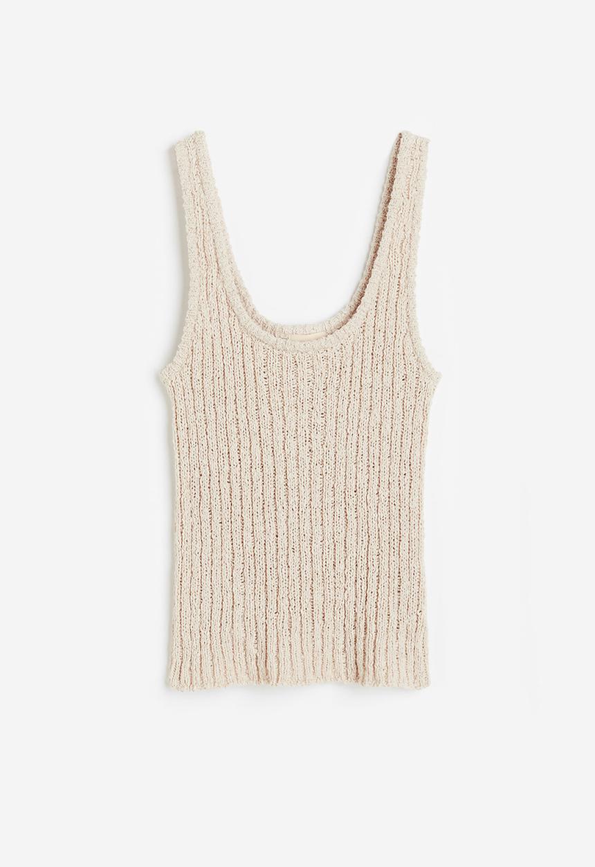 H&M - Knitted vest top - light beige