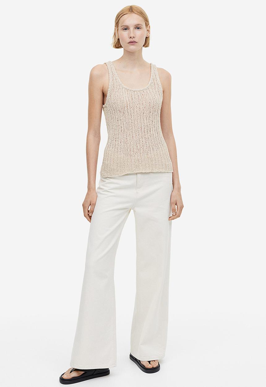 H&M - Knitted vest top - light beige