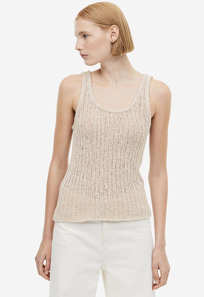 H&M - Knitted vest top - light beige