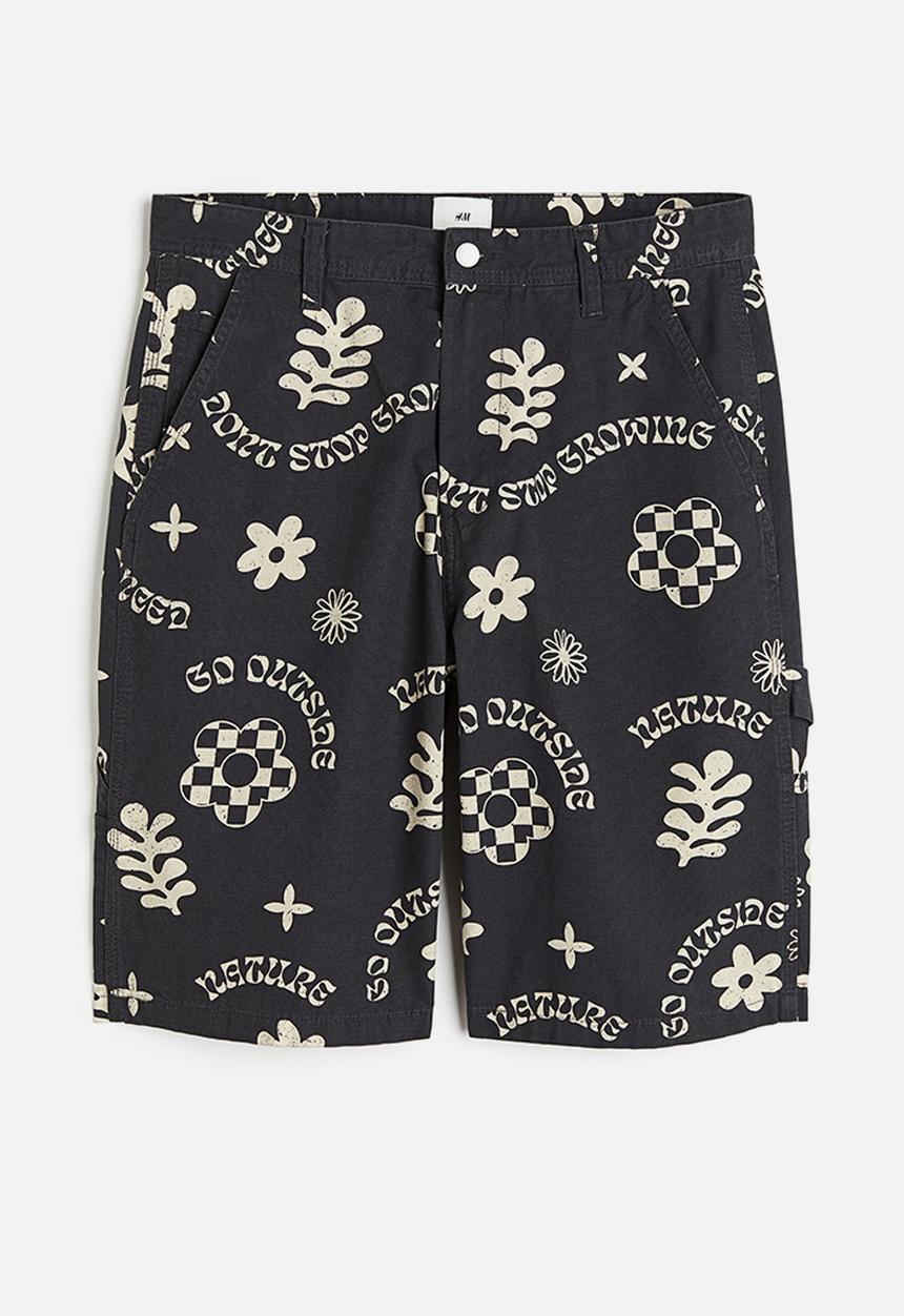 H&M - Relaxed fit worker shorts - black