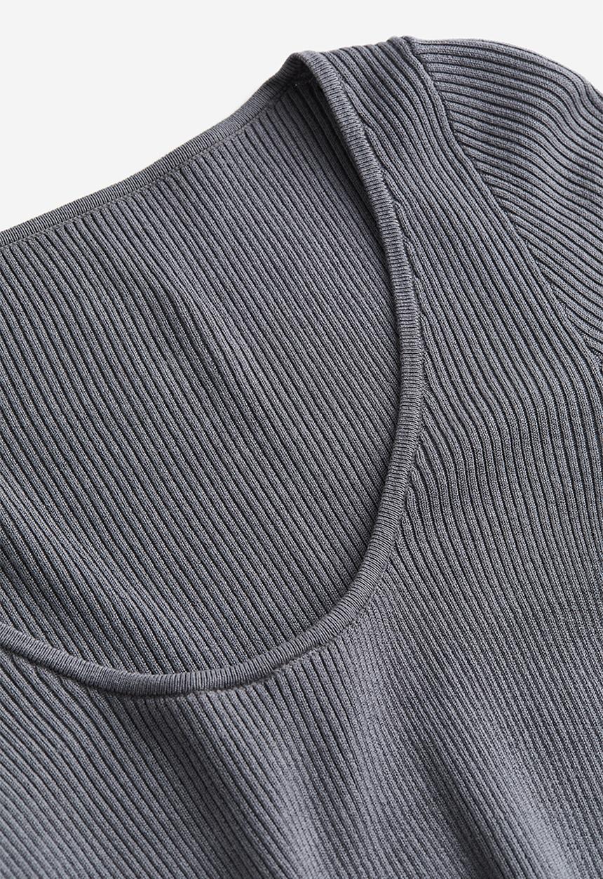 H&M - Rib-knit top - dark grey
