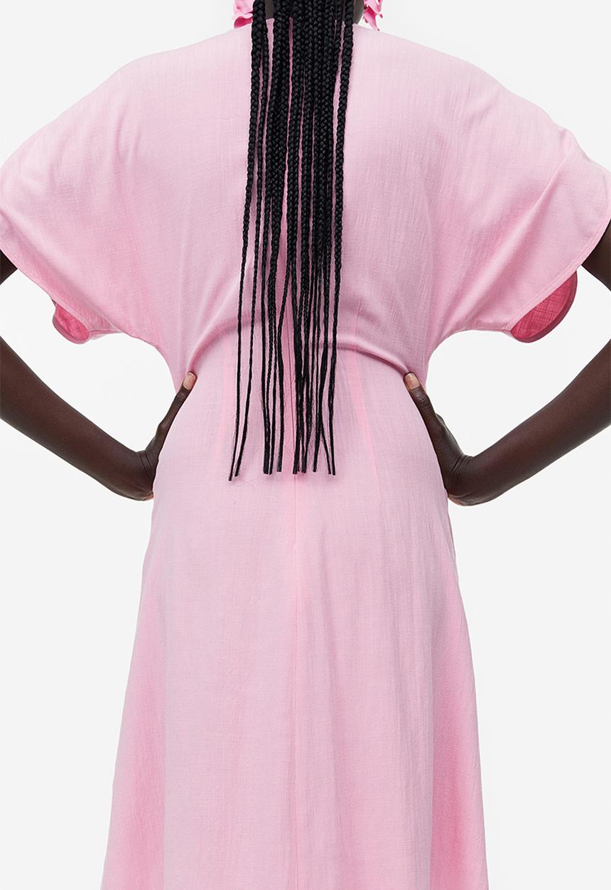 H&M - Slit-sleeved dress - light pink