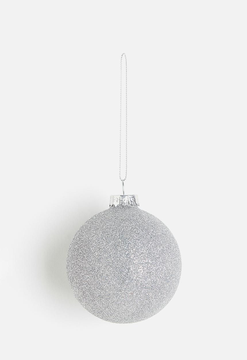 H&M - Glittery glass christmas bauble - silver