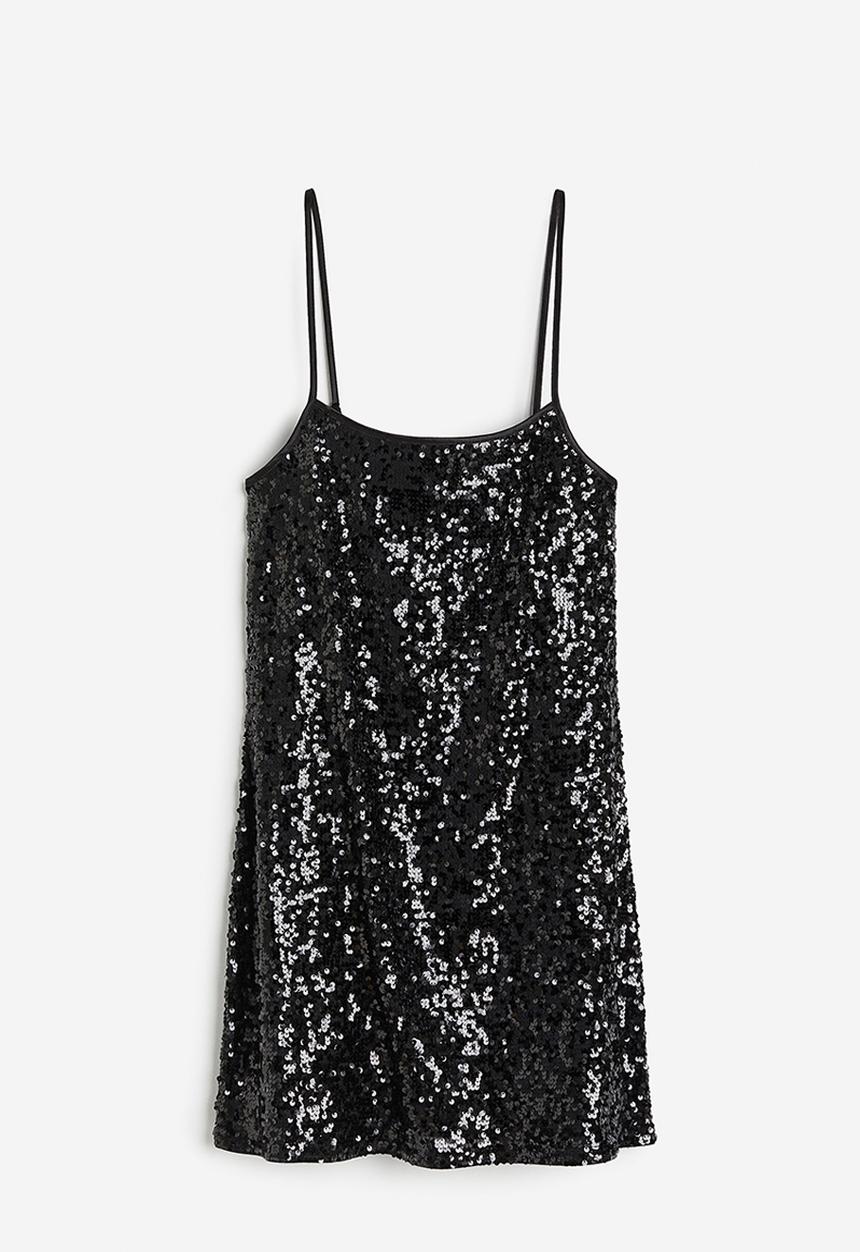 H&M - Sequined mini dress - black