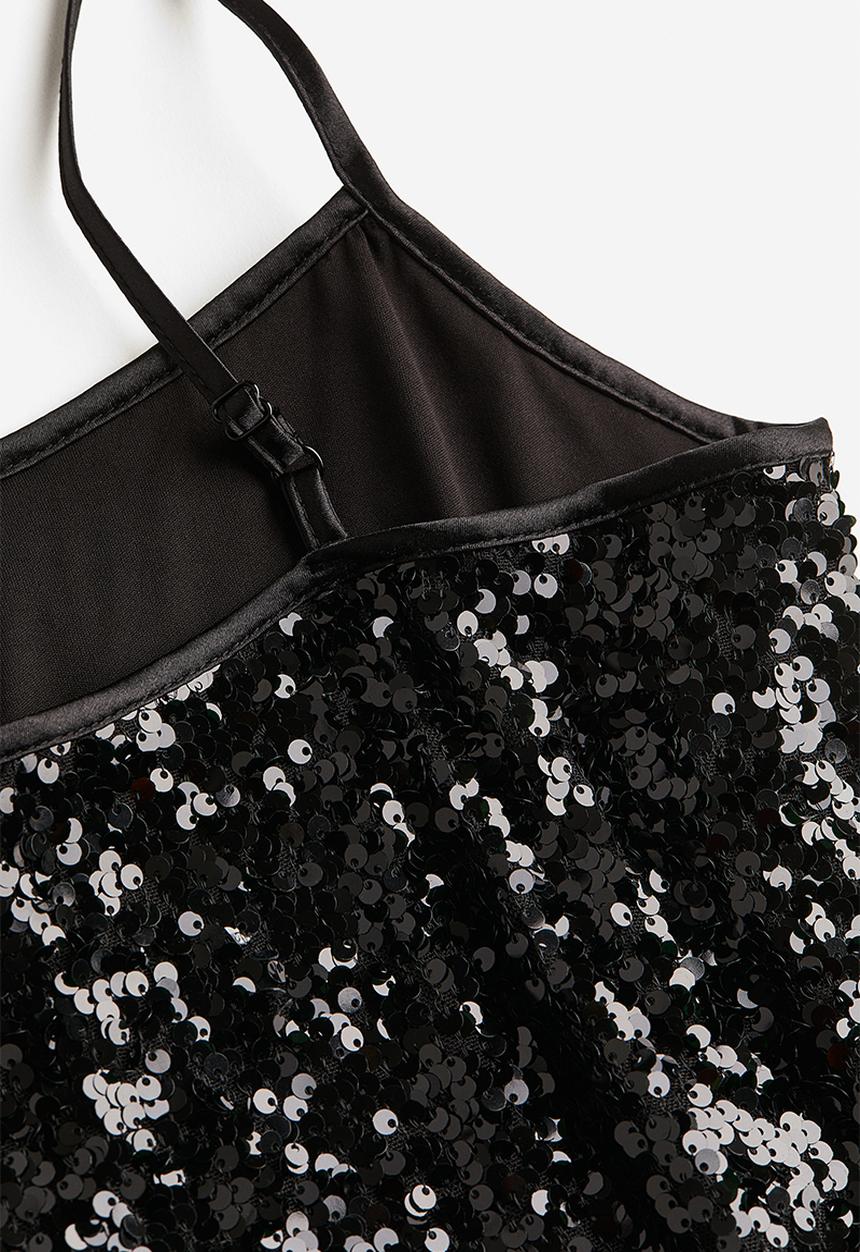 H&M - Sequined mini dress - black