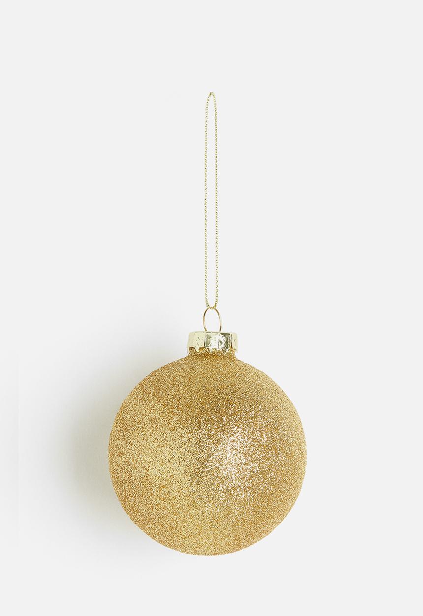 H&M - Glittery glass christmas bauble - gold