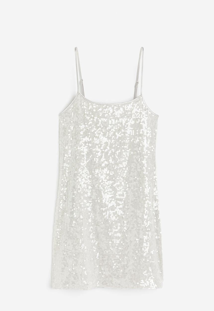 H&M - Sequined mini dress - light grey