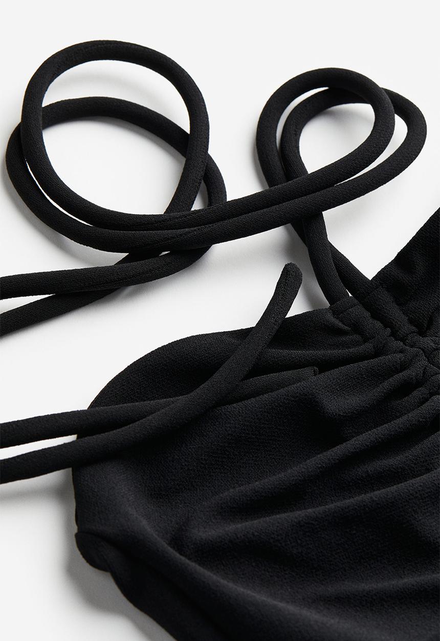 H&M - Halterneck drawstring top - black