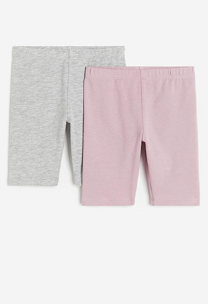 H&M - 2 Pack cycling shorts - pink & light grey marl