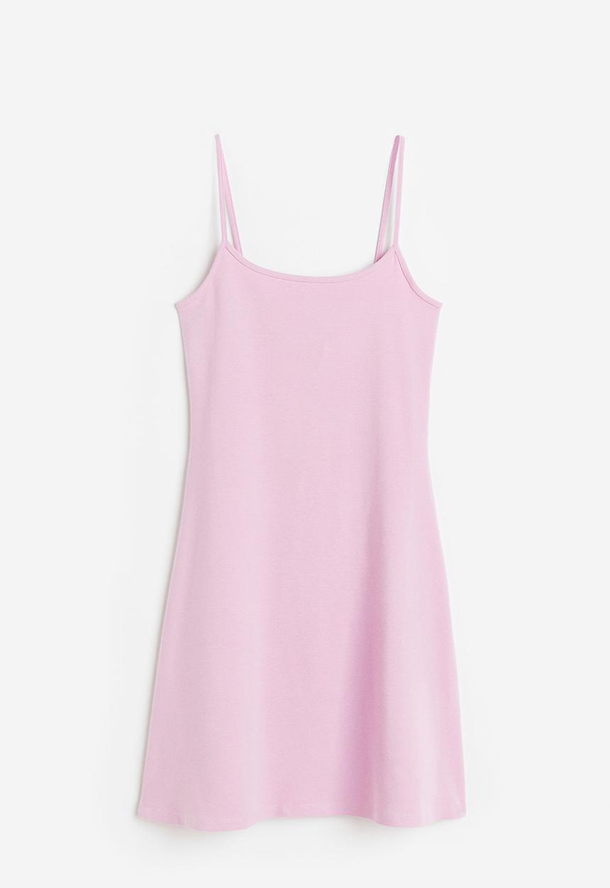 H&M - Flared-skirt jersey dress - pink