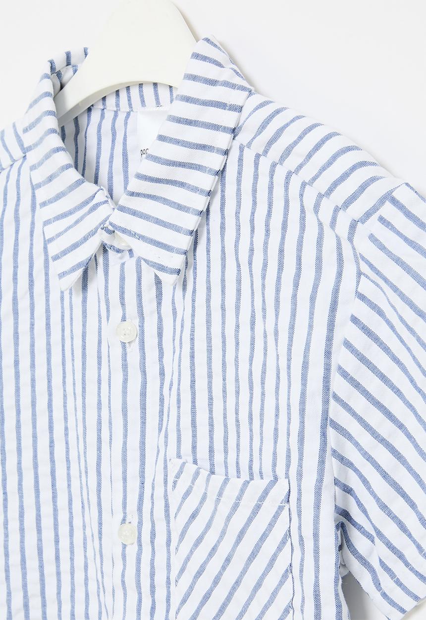 Pop Candy - Striped shirt-blue and white