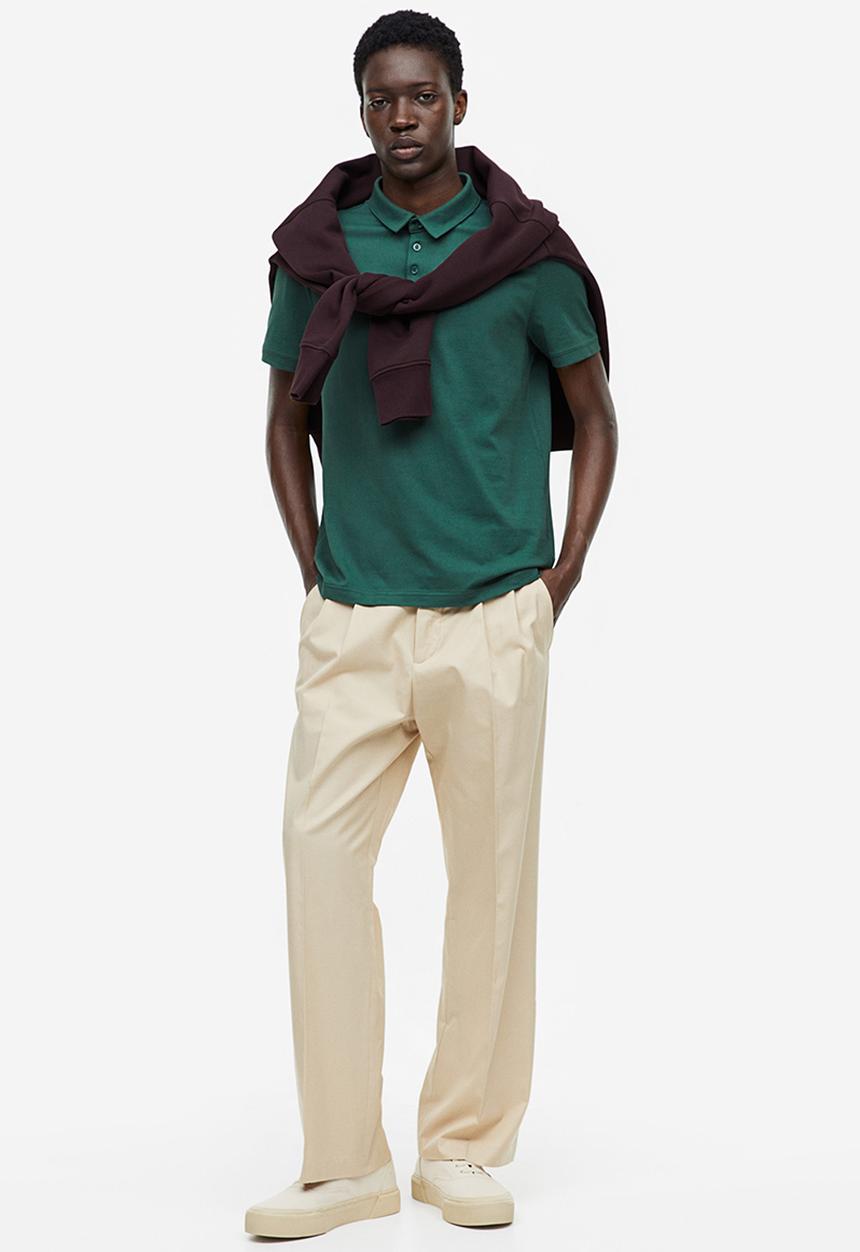 H&M - Coolmax® slim fit polo shirt - dark green