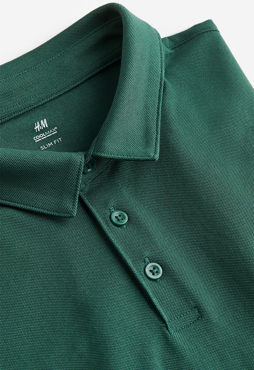 H&M - Coolmax® slim fit polo shirt - dark green