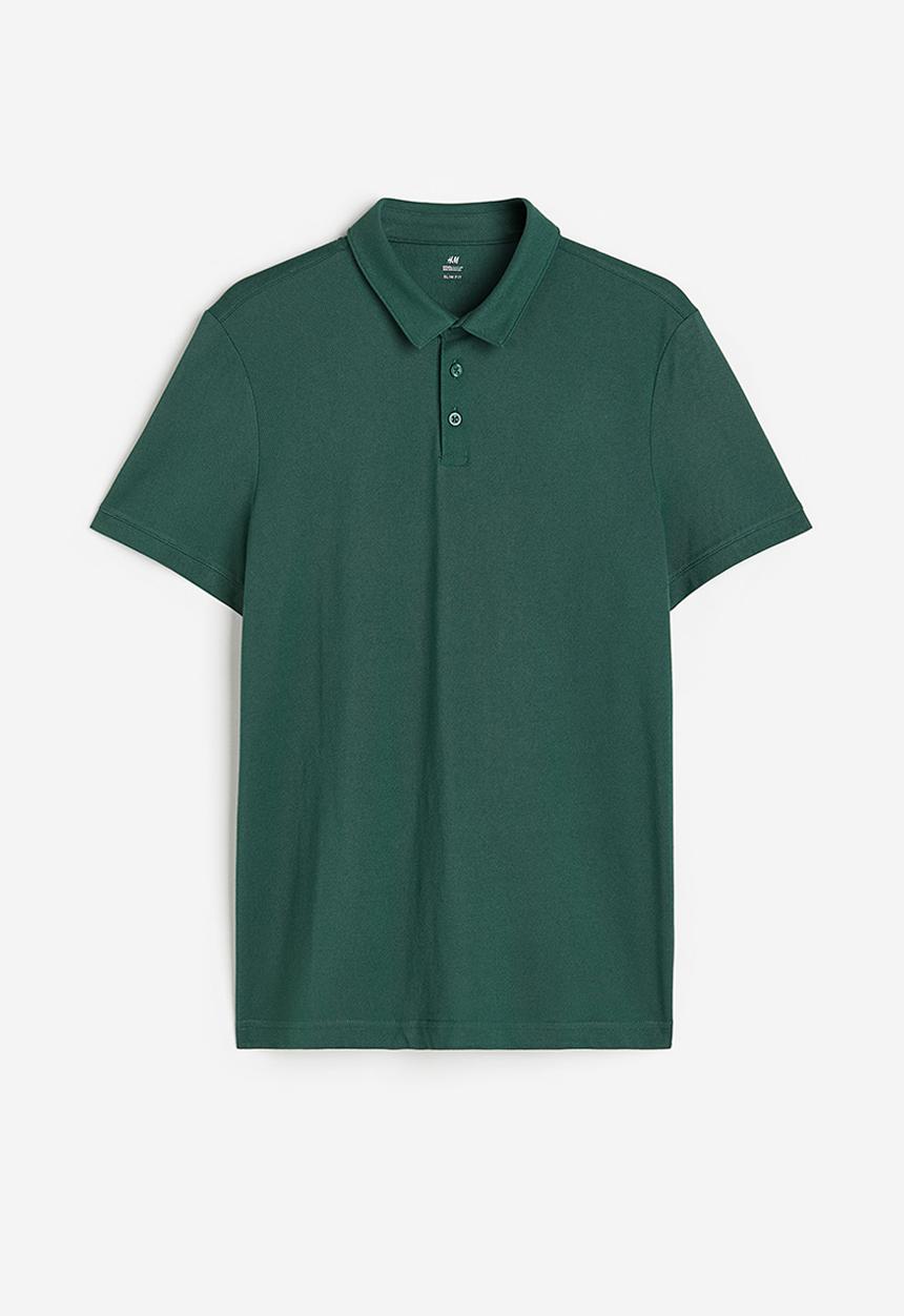 H&M - Coolmax® slim fit polo shirt - dark green