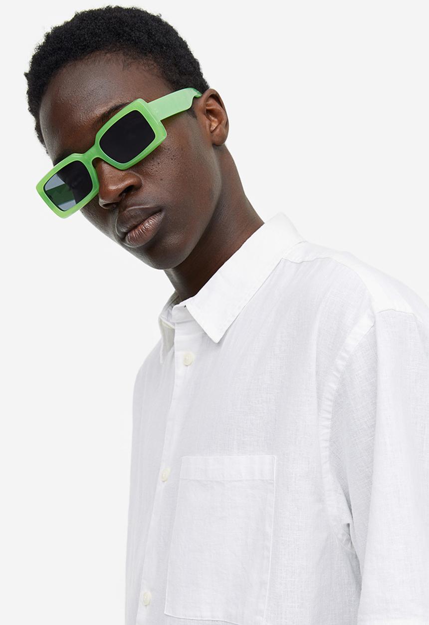 H&M - Relaxed fit short-sleeved linen-blend shirt - white